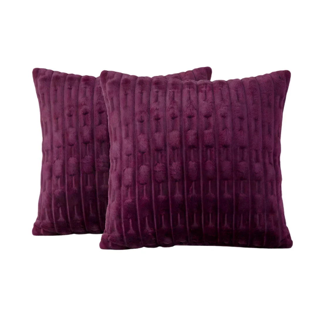 Embossed Fleece Cushion – Rich Texture & Hidden Zip (Pack of 2)