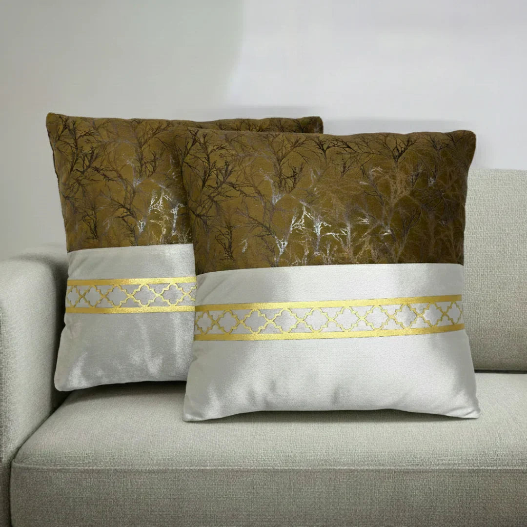 Dual-Tone Marble Velvet Cushion – Elegant Finish & Hidden Zip (Pack of 2)