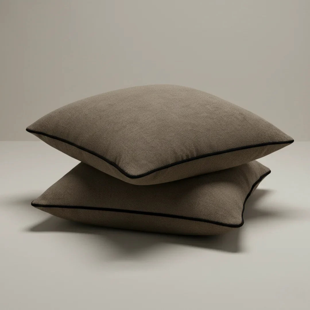 Modern Terry Cushion – Soft Texture & Hidden Zip (Pack of 2)