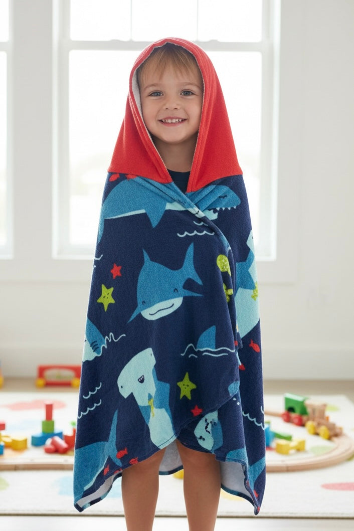 Fish Premium Cotton Kids Ponchu – Quick Dry & Super Absorbent