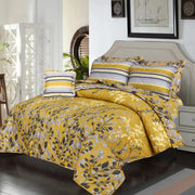 Signature Yellow Leaf Cotton Comforter Set – 7PCS