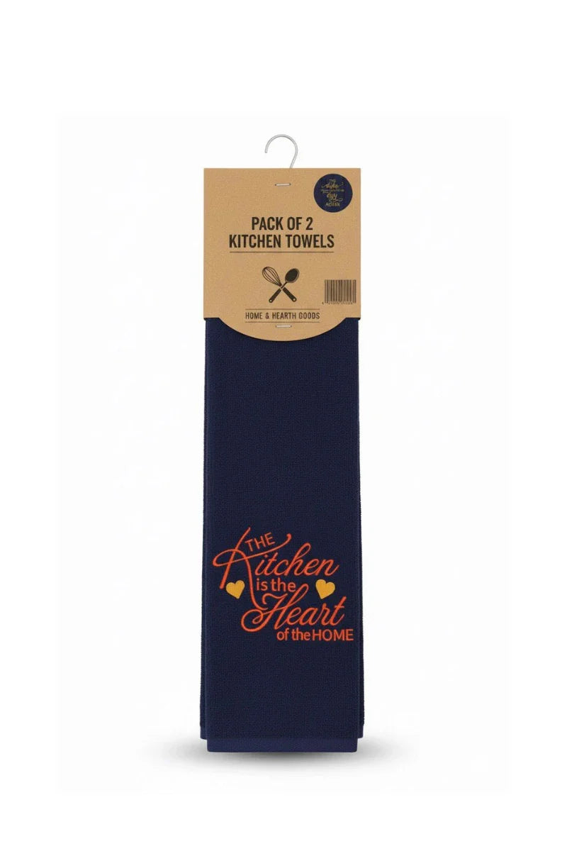 Embroidered Hanging Kitchen Towels – Luxurious Velvet – Pack of 2 & 4