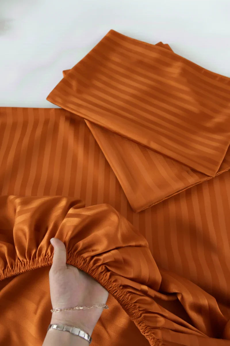 Luxury Stripe Fitted Bedsheet - King Size