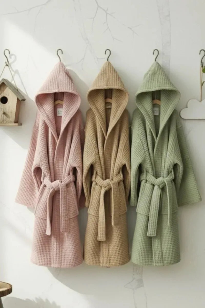 Premium Kids Bathrobe | Waffle Texture, 100% Cotton (Ages 4-6 Years)