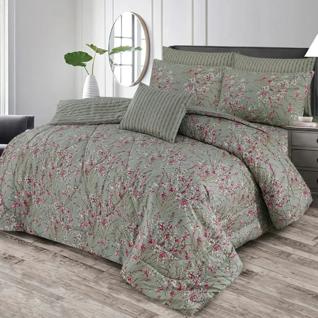 ASH-1027 Cotton Comforter Set – 7 Pieces