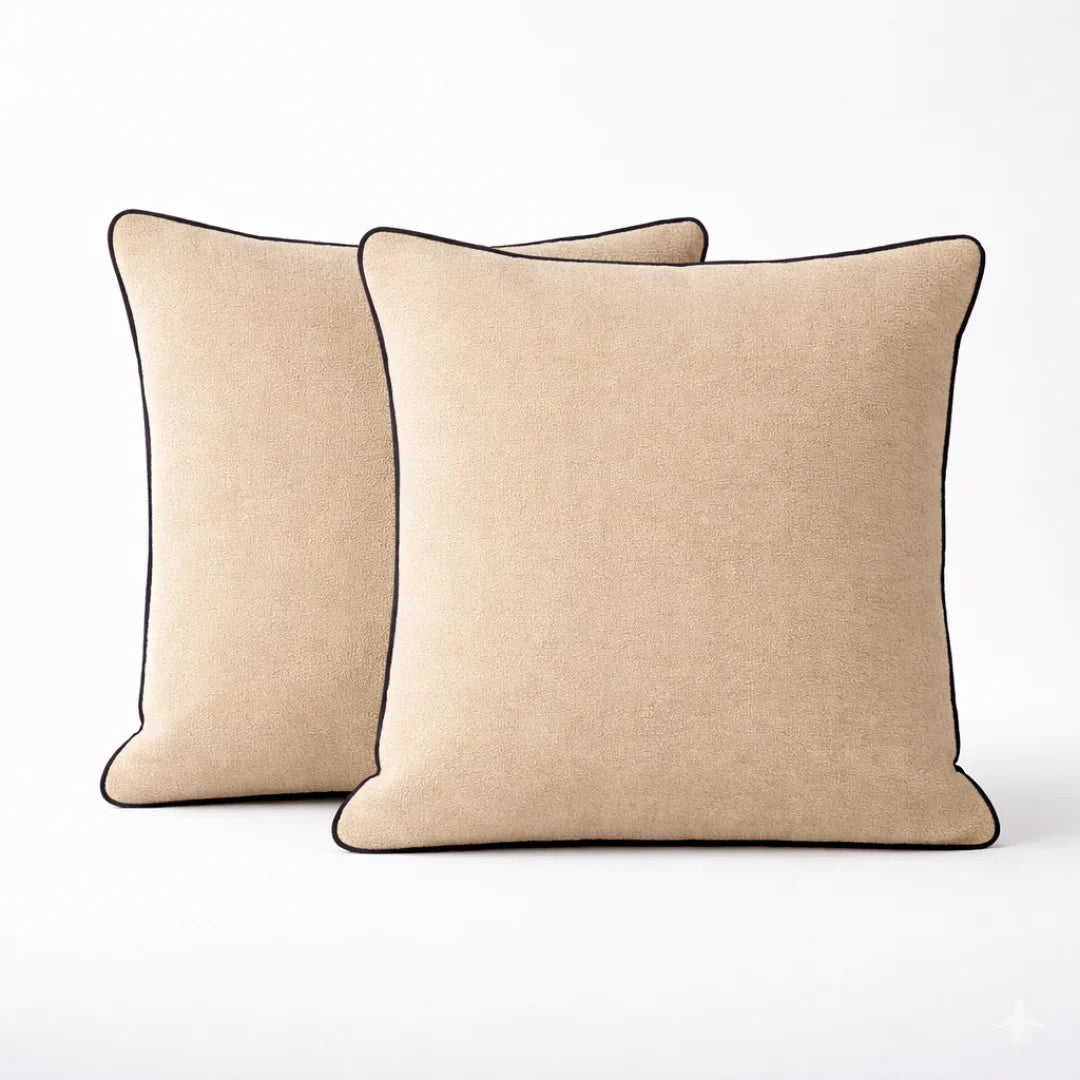 Modern Terry Cushion – Soft Texture & Hidden Zip (Pack of 2)
