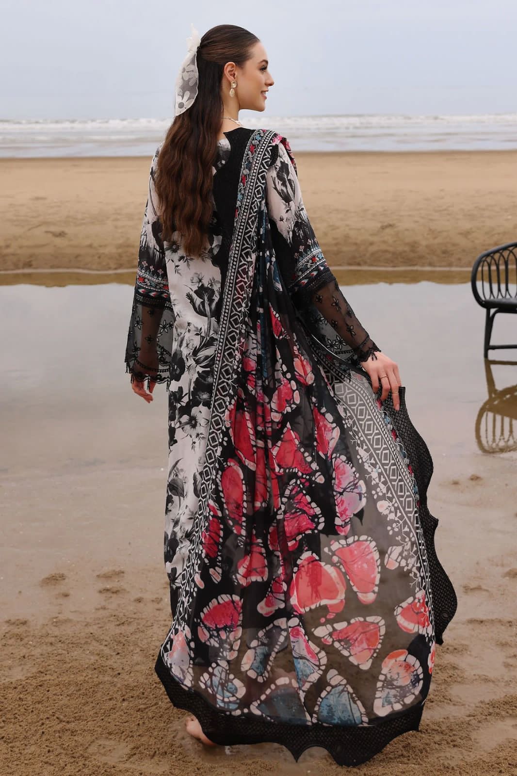 Nureh Luxury Lawn & Chiffon: 3-Piece Printed Embroidered Outfit
