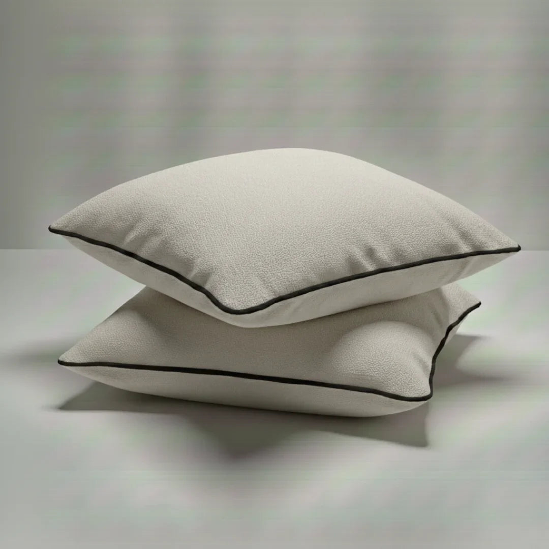 Modern Terry Cushion – Soft Texture & Hidden Zip (Pack of 2)