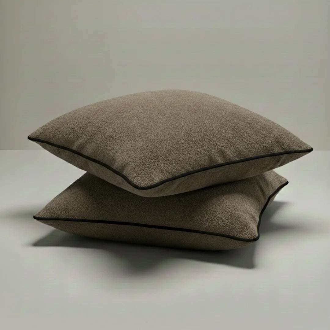Modern Terry Cushion – Soft Texture & Hidden Zip (Pack of 2)