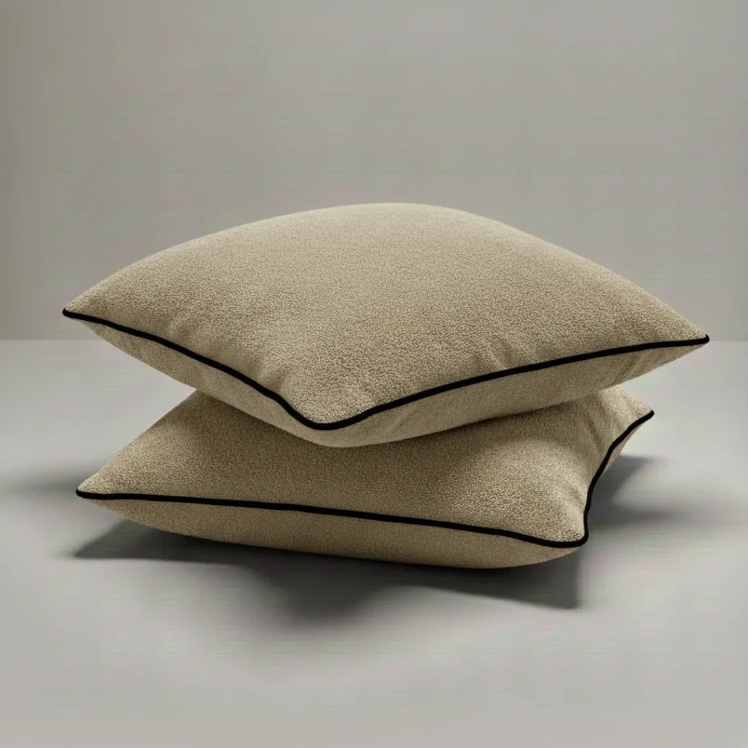 Modern Terry Cushion – Soft Texture & Hidden Zip (Pack of 2)