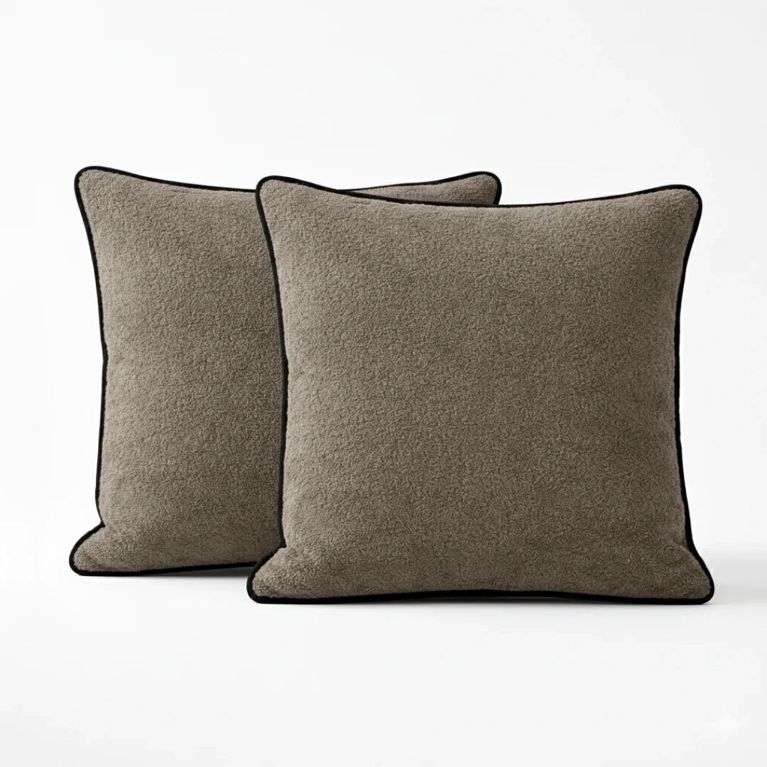 Modern Terry Cushion – Soft Texture & Hidden Zip (Pack of 2)