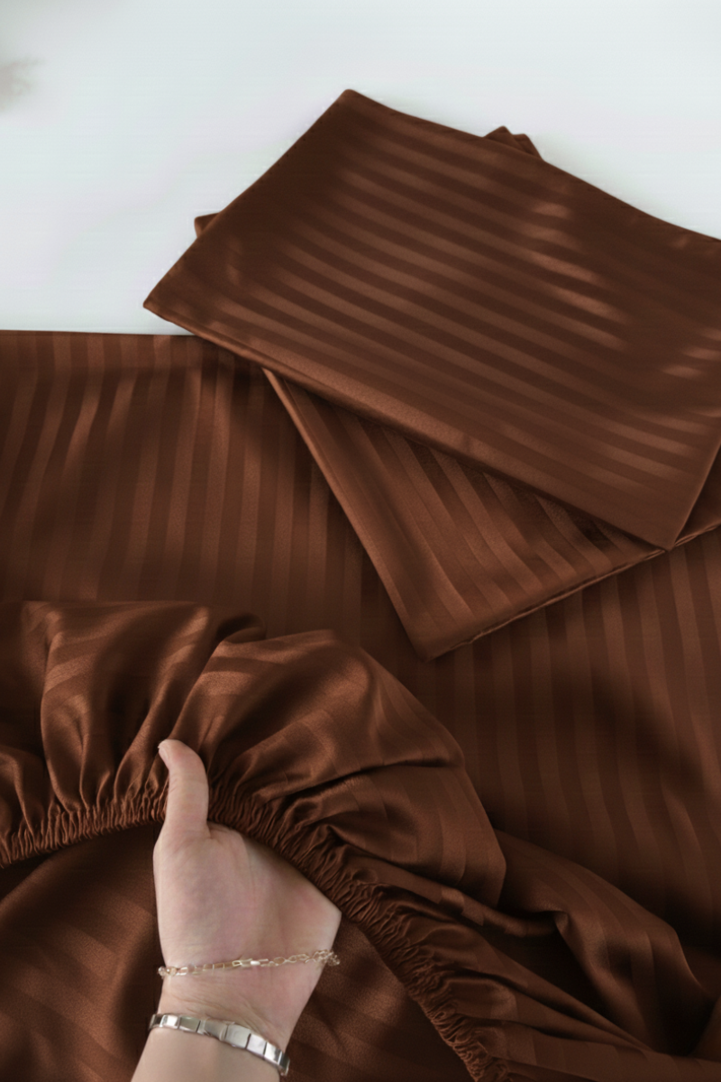 Luxury Stripe Fitted Bedsheet - King Size