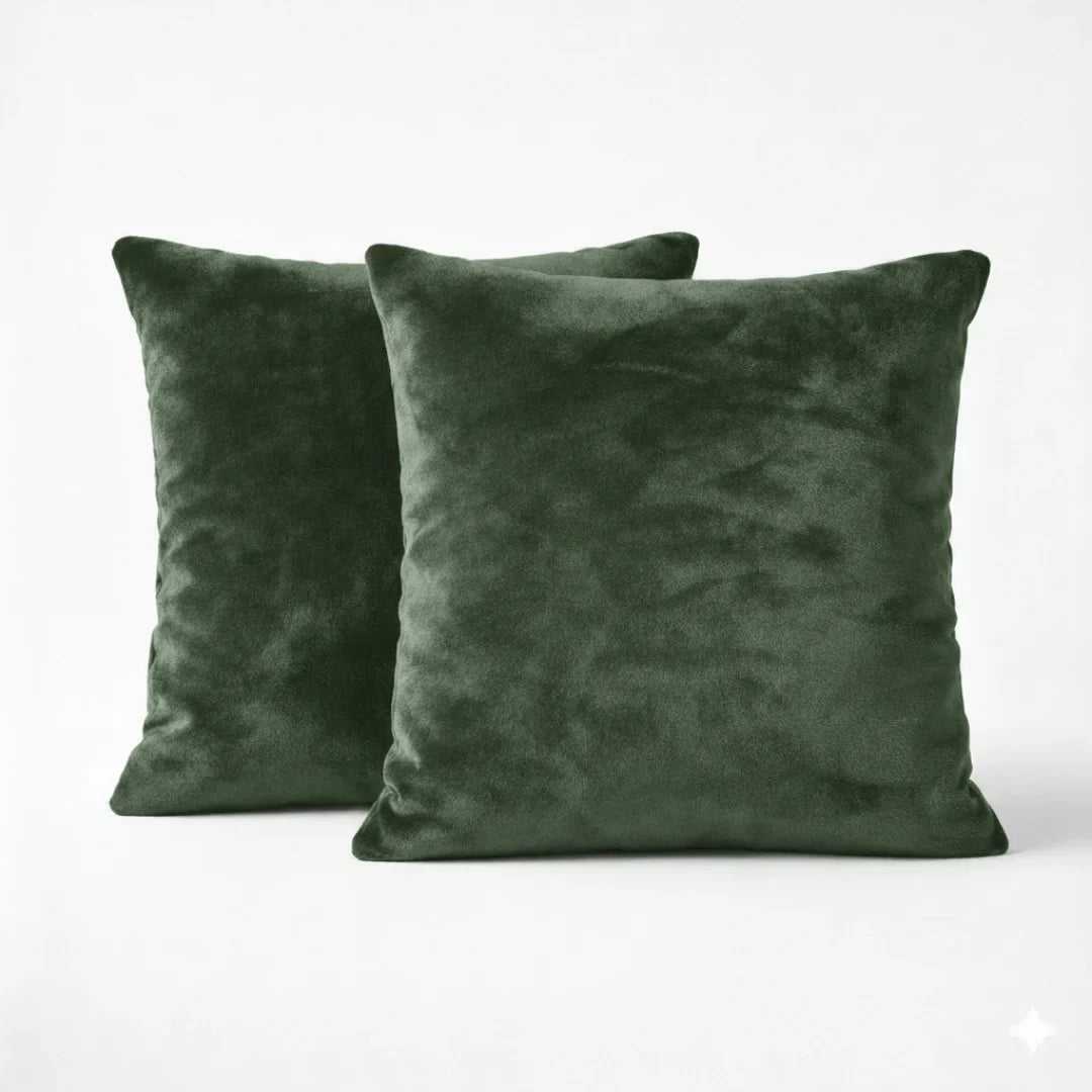 Plain Fleece Cushions – Plush Comfort with Hidden Zipper (Set of 2)