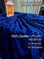 Luxurious Grey Embossed Blanket | Coral AC Fleece | 4 Season