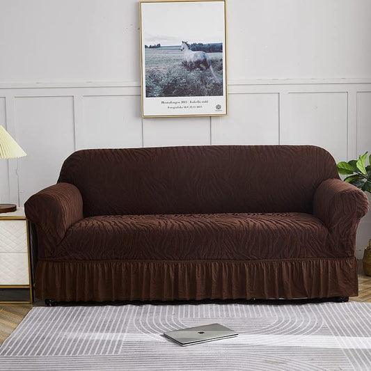 Zebra Stripe Gersey Sofa Covers Brown Color