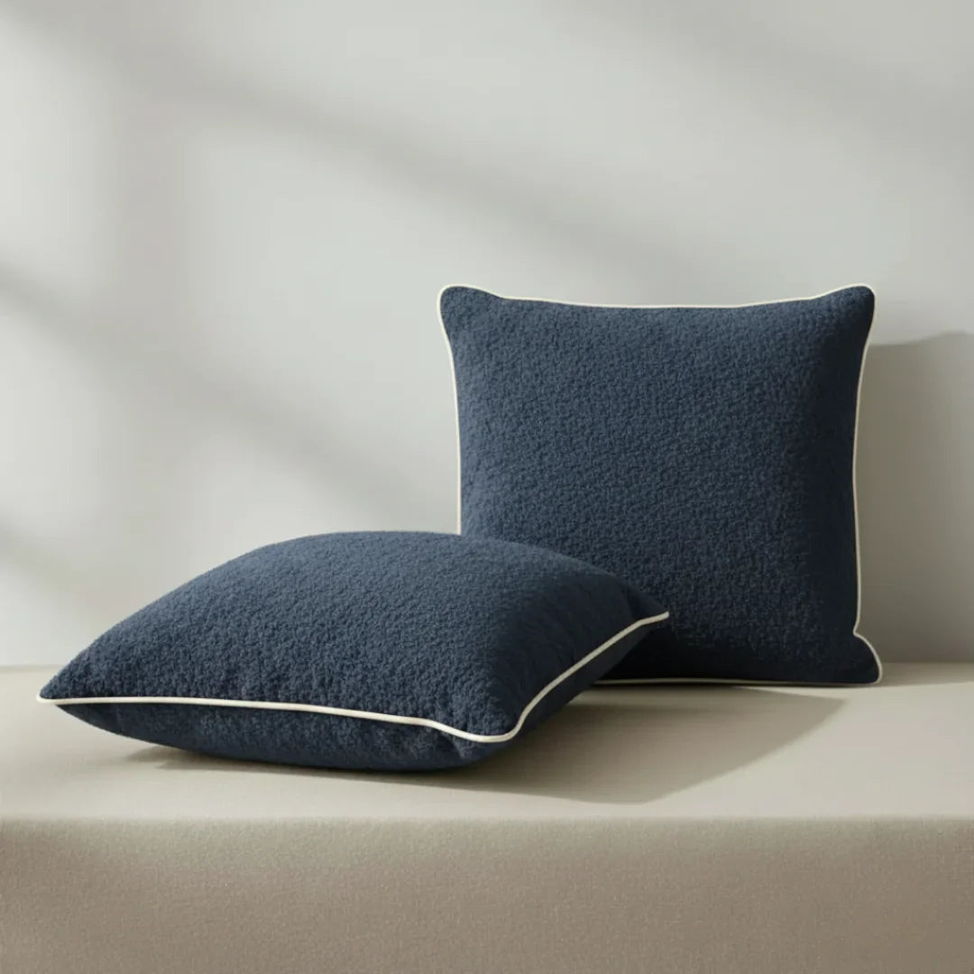 Modern Terry Cushion – Soft Texture & Hidden Zip (Pack of 2)