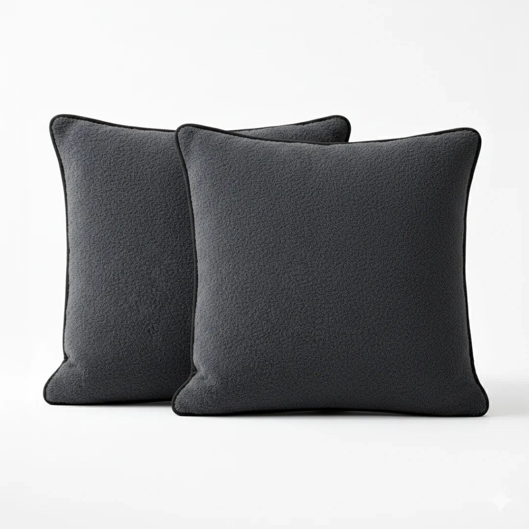 Modern Terry Cushion – Soft Texture & Hidden Zip (Pack of 2)