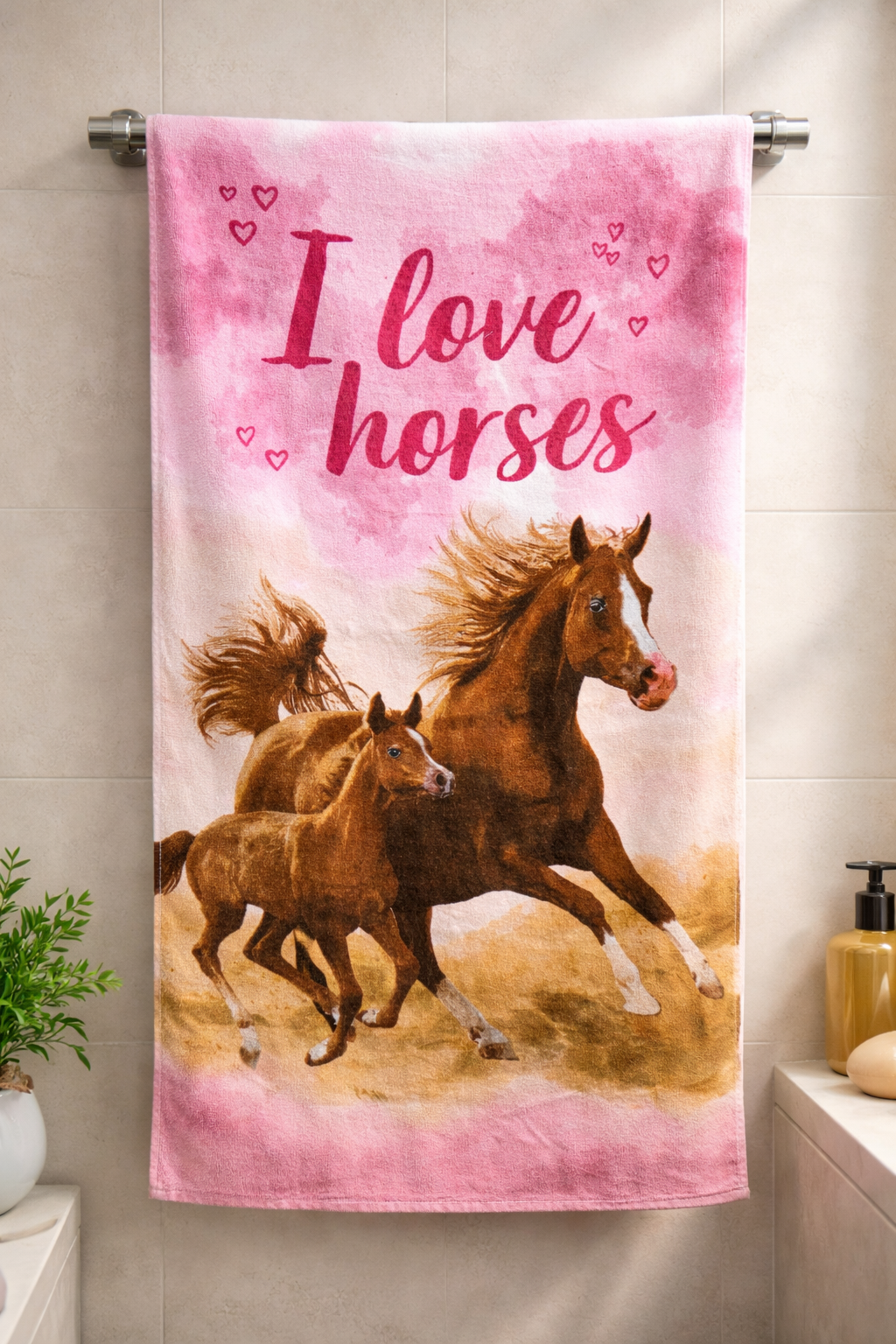Premium Horse Printed Towel – 100% Micro Cotton