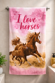Premium Horse Printed Towel – 100% Micro Cotton