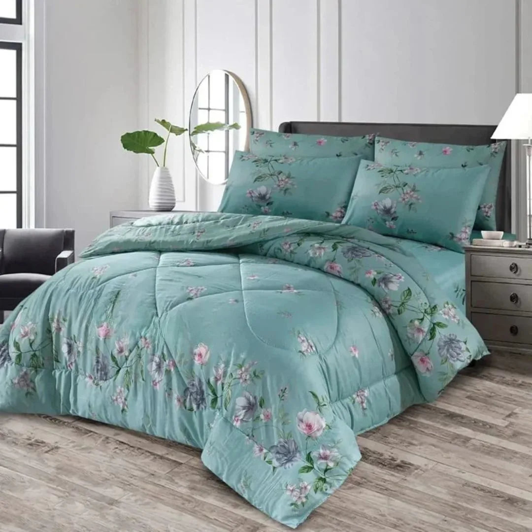 White Cotton Comforter Set – 7 Pieces
