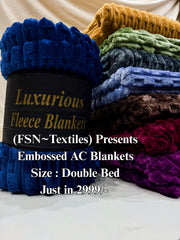 Luxurious Neavy Embossed Blanket | Coral AC Fleece