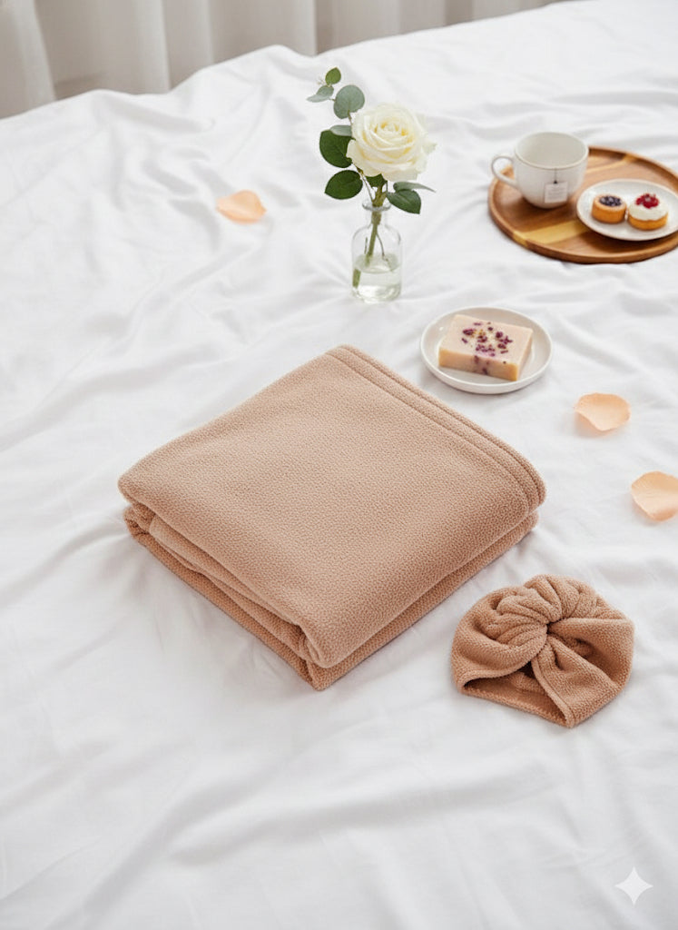Shower Wrap with Hair Turban | Women Special | velvet Stuff 100% absorption