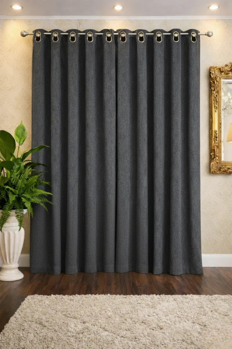 Soft Terry Fabric Curtain Set – Plush & Cozy Home Décor