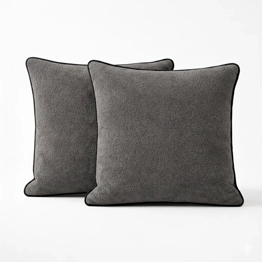 Modern Terry Cushion – Soft Texture & Hidden Zip (Pack of 2)
