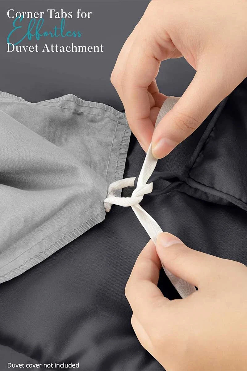 Soft Gray Quilted Comforter with Corner Tabs