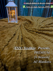 Luxurious Grey Embossed Blanket | Coral AC Fleece | 4 Season