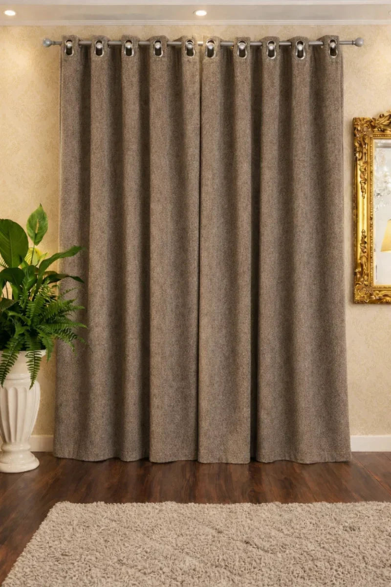 Soft Terry Fabric Curtain Set – Plush & Cozy Home Décor