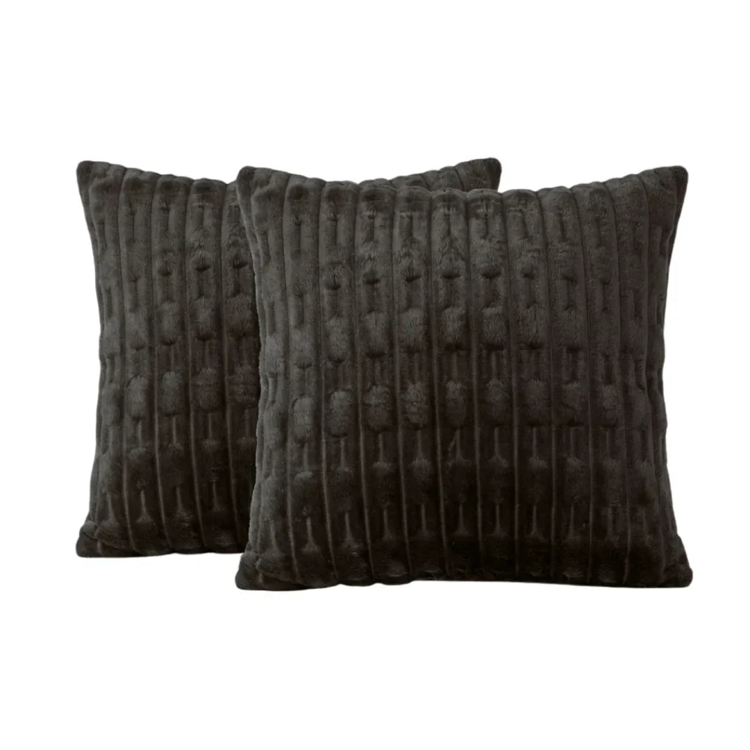 Embossed Fleece Cushion – Rich Texture & Hidden Zip (Pack of 2)