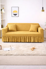 Bubble Frill Stretchable Sofa Cover (Copper Color)