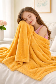 Premium Kids Plush Blanket Yellow – 30 x 40 Inches