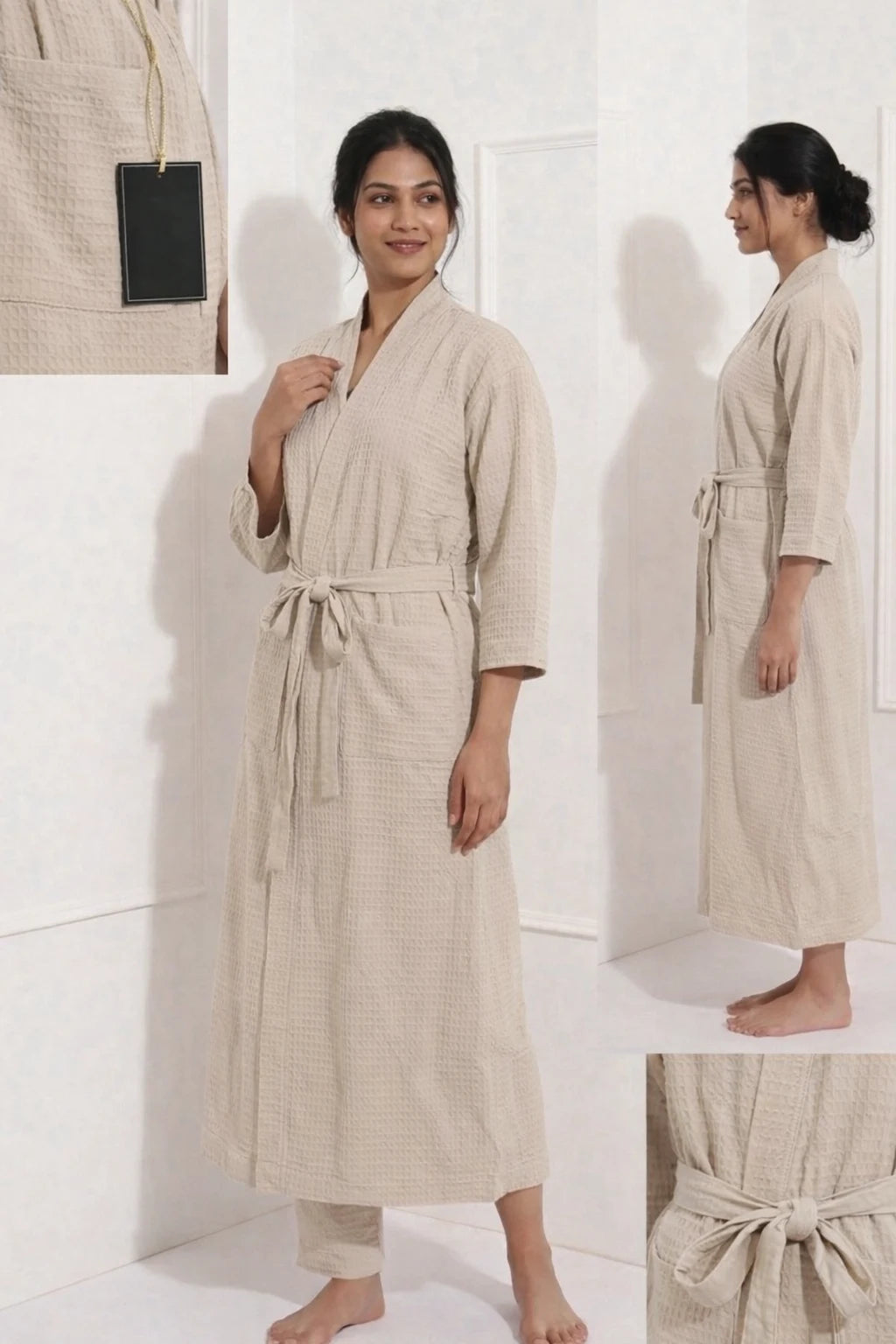 Luxury Waffle Adult Bathrobe | Unisex | Soft & Stylish | Kimono-Style Robe