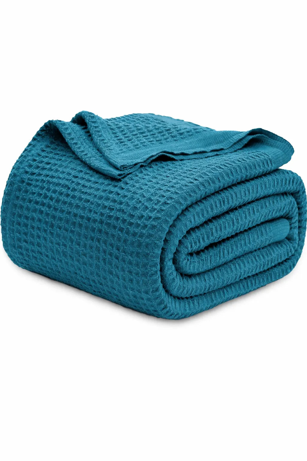 Teal Waffle Blanket Close Weave | Soft, Breathable, Organic Comfort