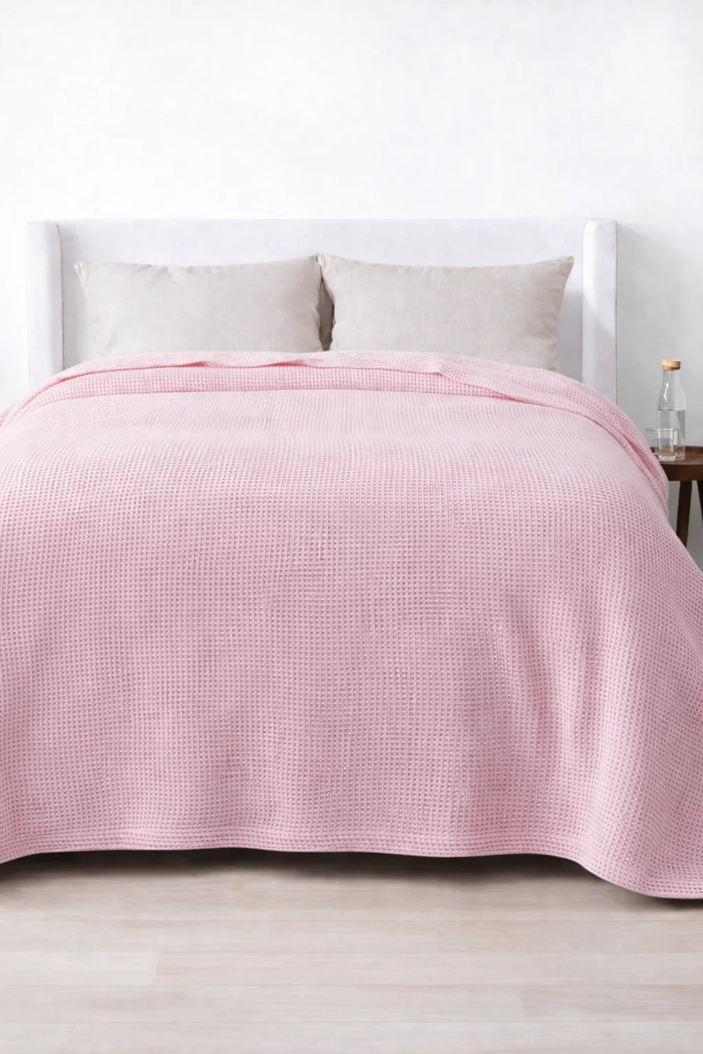 Pink Waffle Blanket Close Weave | Soft, Breathable, Organic Comfort
