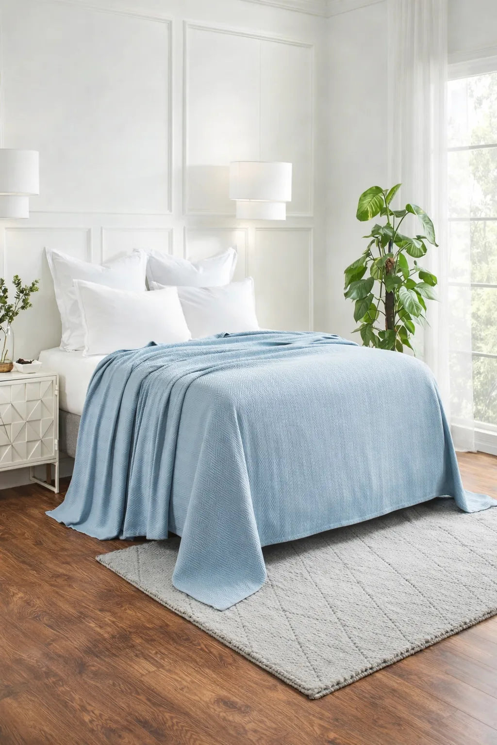 Zig-Zag Chevron All-Season Cotton Bedding Blanket