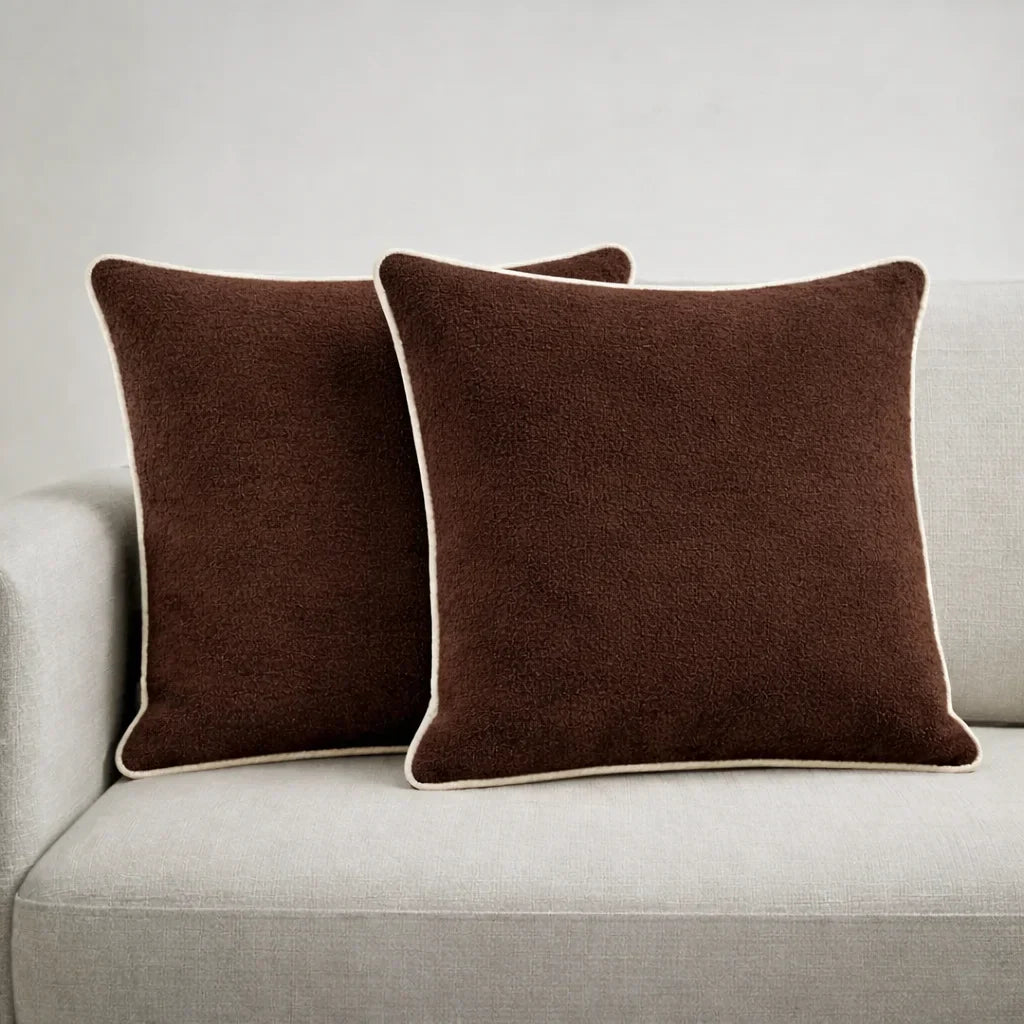 Modern Terry Cushion – Soft Texture & Hidden Zip (Pack of 2)