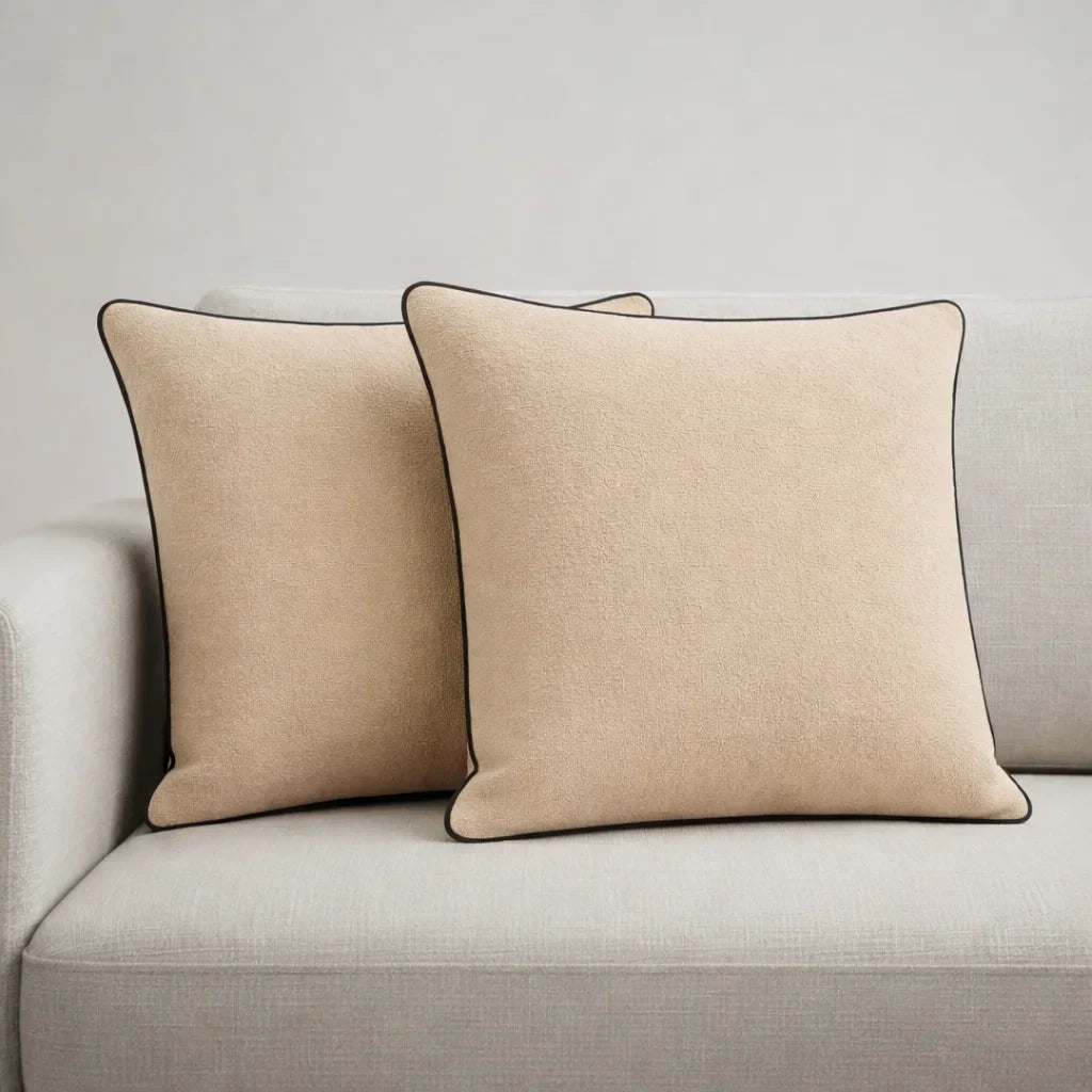 Modern Terry Cushion – Soft Texture & Hidden Zip (Pack of 2)