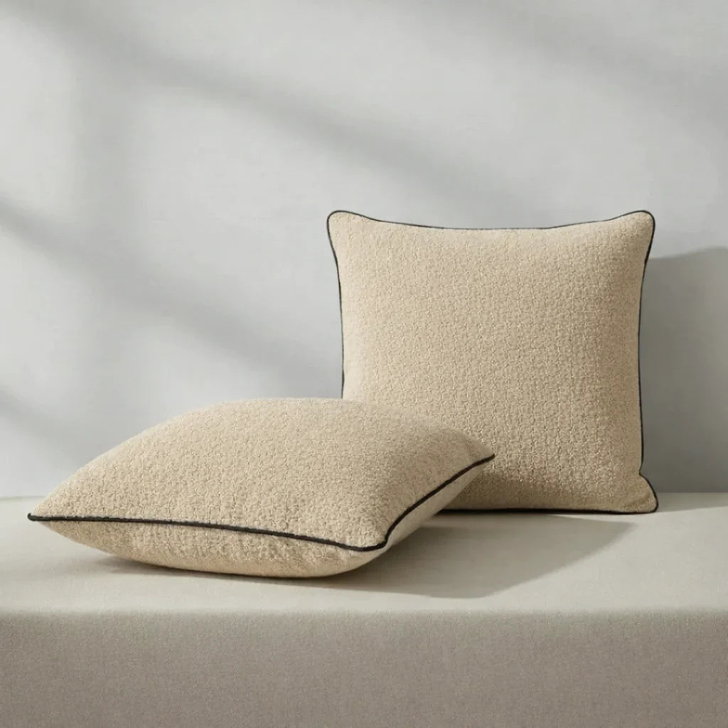 Modern Terry Cushion – Soft Texture & Hidden Zip (Pack of 2)