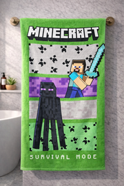 Premium Mine Craft Printed Towels – 100% Micro Cotton for Kids