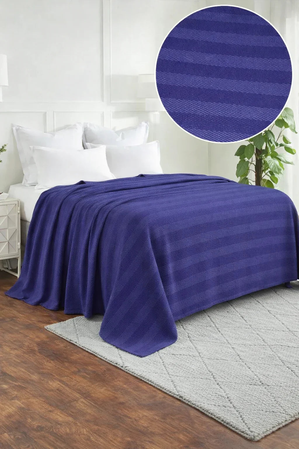 Textured Chevron Woven Cotton Blanket – Cozy All-Season Throw in Rich Brown