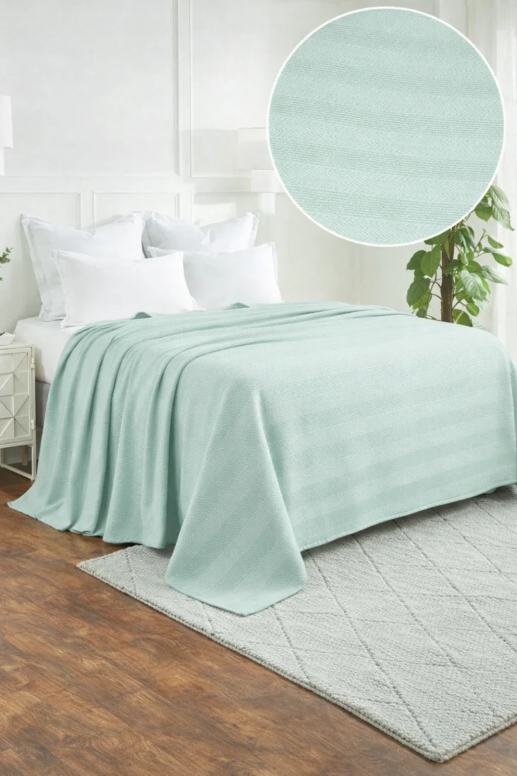 Textured Chevron Woven Cotton Blanket – Cozy All-Season Throw in Rich Brown