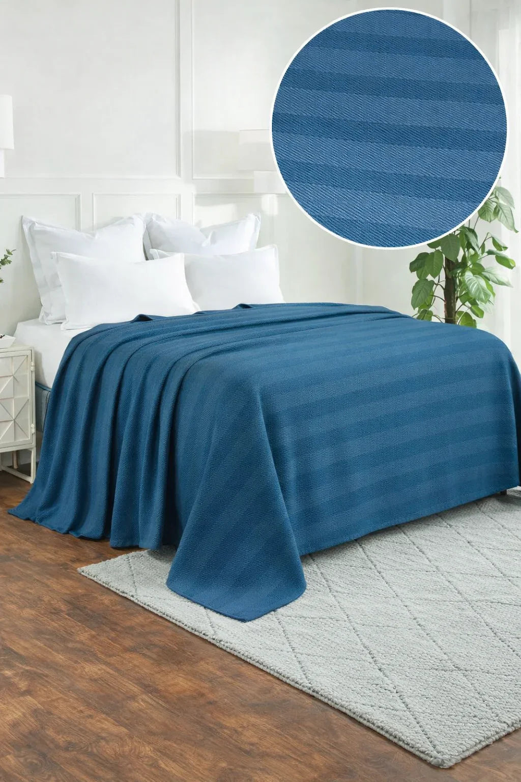 Textured Chevron Woven Cotton Blanket – Cozy All-Season Throw in Rich Brown