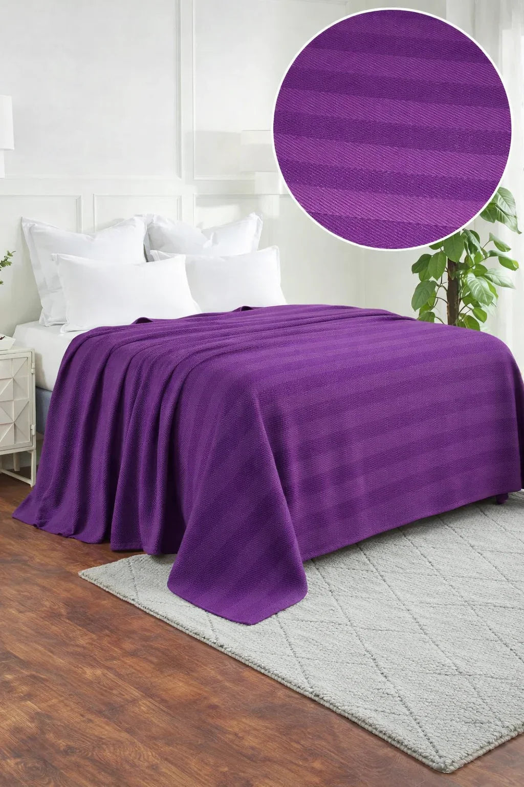Textured Chevron Woven Cotton Blanket – Cozy All-Season Throw in Rich Brown