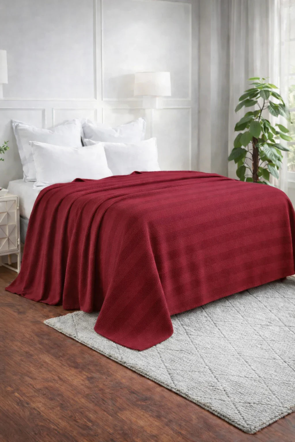 Textured Chevron Woven Cotton Blanket – Cozy All-Season Throw in Rich Brown