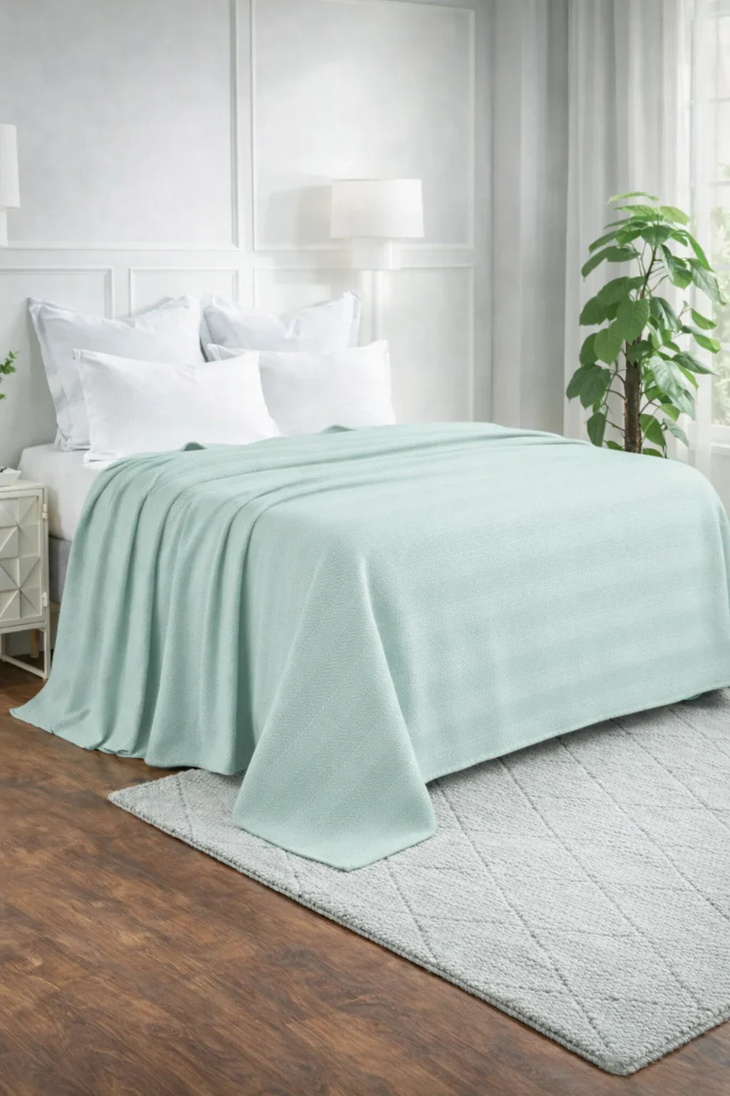 Textured Chevron Woven Cotton Blanket – Cozy All-Season Throw in Rich Brown