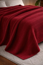 Textured Chevron Woven Cotton Blanket – Cozy All-Season Throw in Rich Brown