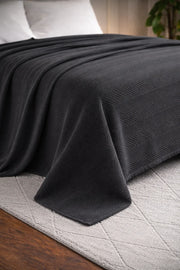 Textured Chevron Woven Cotton Blanket – Cozy All-Season Throw in Rich Brown